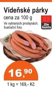 COOP DISKONT Vídeňské párky nabídka