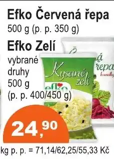 COOP DISKONT Efko Červená řepa Efko Zelí nabídka