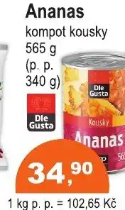 COOP DISKONT Ananas kompot kousky nabídka