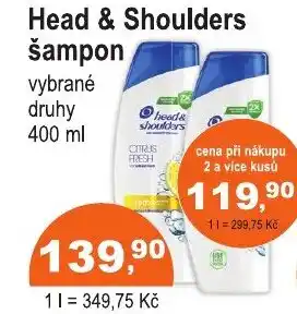 COOP DISKONT Head & Shoulders šampon nabídka