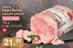 Potraviny CZ Le&Co Šunka Marina nejvyšší jakosti nabídka