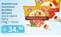 Potraviny CZ Bramborové, tvarohové knedlíky Alimpex nabídka