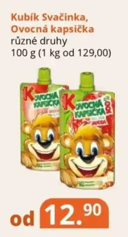 Potraviny CZ Kubík Svačinka, Ovocná kapsička nabídka