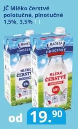 Potraviny CZ Madeta Jč Mléko čerstvé polotučné, plnotučné 1,5%, 3,5% nabídka