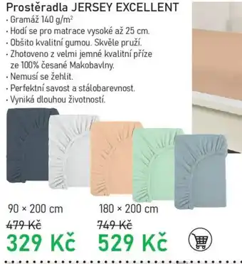 Prostěradla JERSEY EXCELLENT