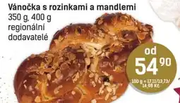 Konzum Vánočka s rozinkami a mandlemi nabídka