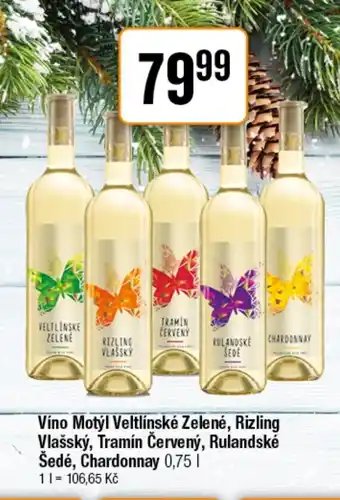 TEMPO Víno Motýl Veltlínské Zelené, Rizling Vlašský, Tramín Červený, Rulandské Šedé, Chardonnay nabídka
