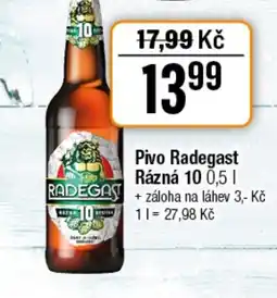 TEMPO Pivo Radegast Rázná 10 nabídka
