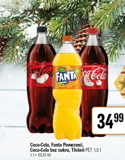 TEMPO Coca-Cola, Fanta Pomeranč, Coca-Cola bez cukru, Třešeň nabídka