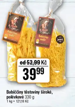 TEMPO Babiččiny těstoviny široké, polévkové nabídka