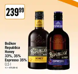 TEMPO Božkov Republica Honey 33%, 35% Espresso 35% nabídka