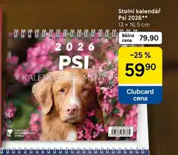 Tesco Stolní kalendář Psi 2026 nabídka