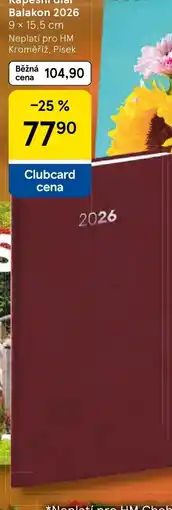 Tesco Kapesní diář Balakon 2026 nabídka