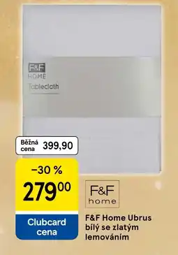 Tesco F&F Home Ubrus bílý se zlatým lemováním nabídka