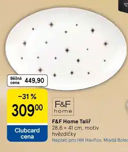 Tesco F&F Home Talíř nabídka