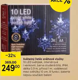 Tesco Světelný řetěz sněhové vločky nabídka