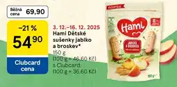 Tesco Hami Dětské sušenky jablko a broskev nabídka