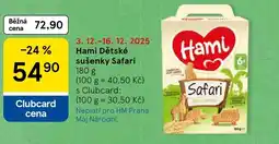 Tesco Hami Dětské sušenky Safari nabídka