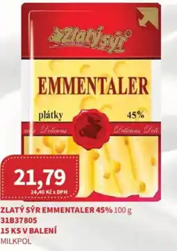Kubík potraviny Zlatý sýr emmentaler 45% nabídka
