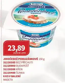 Kubík potraviny MADETA Jihočeské pomazánkové nabídka