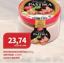 Kubík potraviny ČESKA CENA Mistrovská paštika nabídka