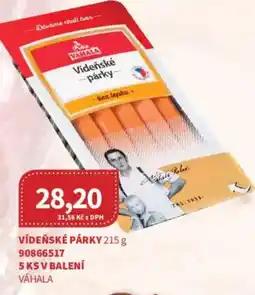 Kubík potraviny VAHALA Vídeňské párky nabídka