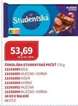 Kubík potraviny Čokoláda studentská pečeť nabídka