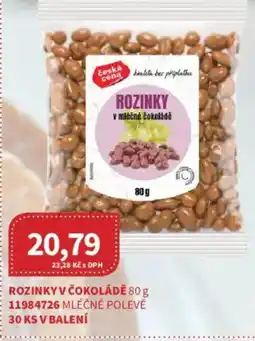 Kubík potraviny Česká Cena Rozinky v čokoládě nabídka