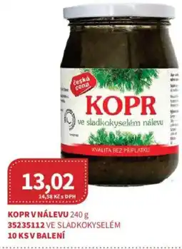 Kubík potraviny Česká Cena Kopr v nálevu nabídka