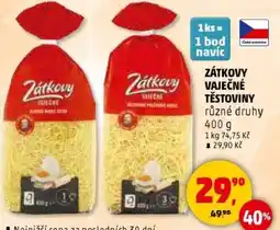 Penny Market Zátkovy vaječné těstoviny nabídka