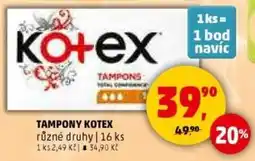 Penny Market Tampony kotex nabídka