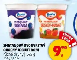 Penny Market Smetanový dvouvrstvý ovocný jogurt boni nabídka