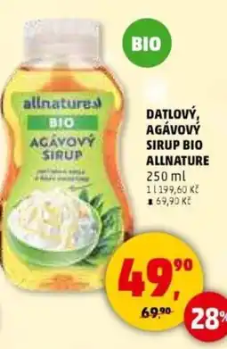 Penny Market Datlový, agávový sirup bio allnature nabídka