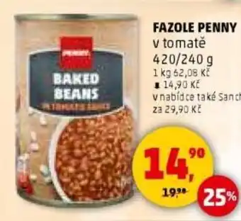 Penny Market Fazole penny v tomatě nabídka