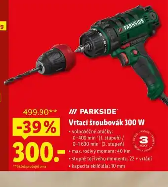 Lidl Vrtací šroubovák 300 w nabídka
