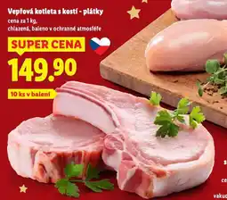 Lidl Vepřová kotleta s kostí - plátky nabídka