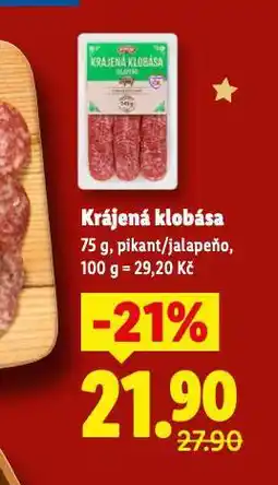 Lidl Krájená klobása nabídka