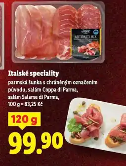 Lidl Italské speciality nabídka