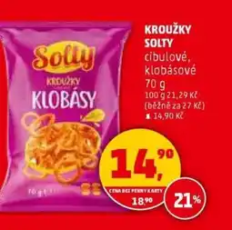 Penny Market Kroužky solty cibulové, klobásové nabídka