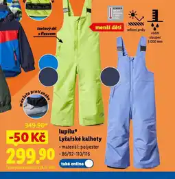 Lidl Dětské lyžařské kalhoty nabídka
