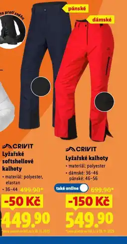 Lidl Pásnké lyžařské kalhoty nabídka