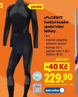 Lidl Pánské funkční spodní kalhoty nabídka