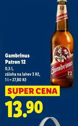 Lidl Pivo gambrinus patron 12 nabídka