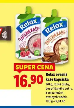 Lidl Relax ovesná kaše kapsička nabídka