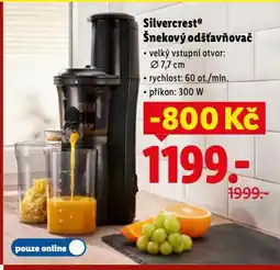 Lidl Silvercrest šnekový odšťavňovač nabídka