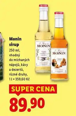 Lidl Monin sirup nabídka