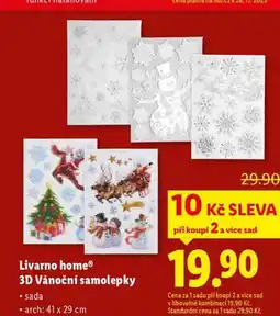 Lidl 3d vánoční samolepky nabídka