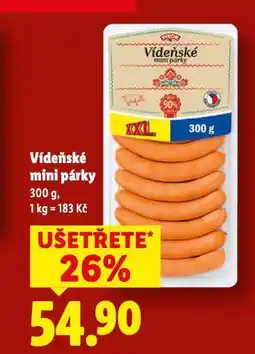 Lidl Vídeňské mini párky nabídka