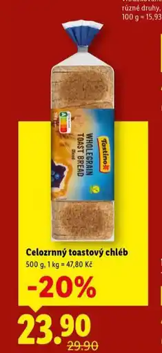 Lidl Celozrnný toastový chléb nabídka