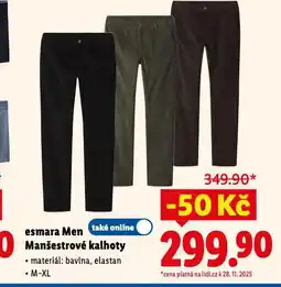 Lidl Manšestrové kalhoty nabídka
